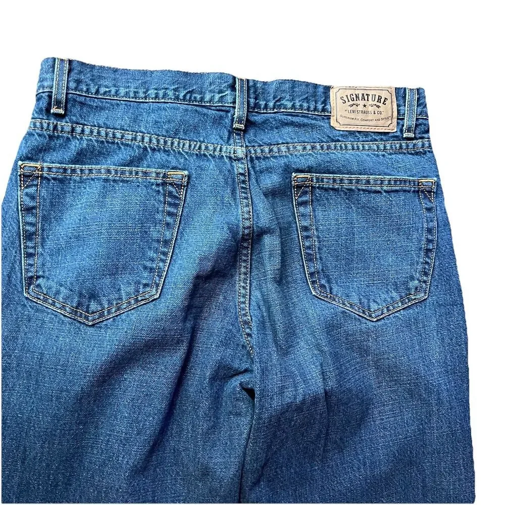 Levi's Signature Relaxed Medium Wash Denim Blue Jeans Men's 36x34